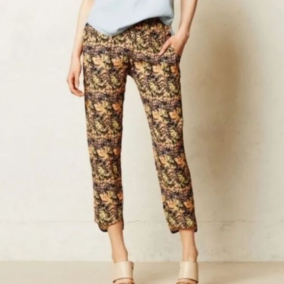 Anthropologie La Vi by Sam & Lavi Boho Printed Cropped Harem Pants Sz XS - Picture 1 of 10